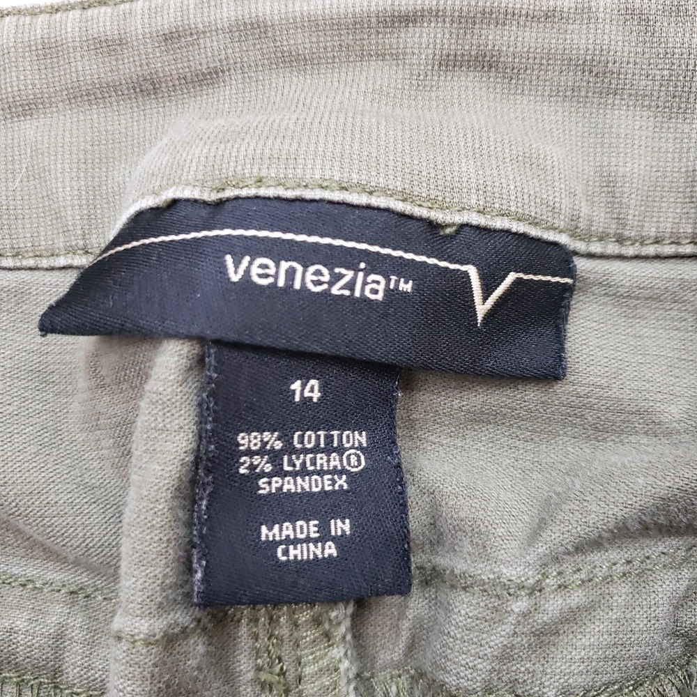 VeneziaPants Womens 14 Green Capri Casual Mid Cropped Ladies Y2K 00s 33x16 - Picture 4 of 8